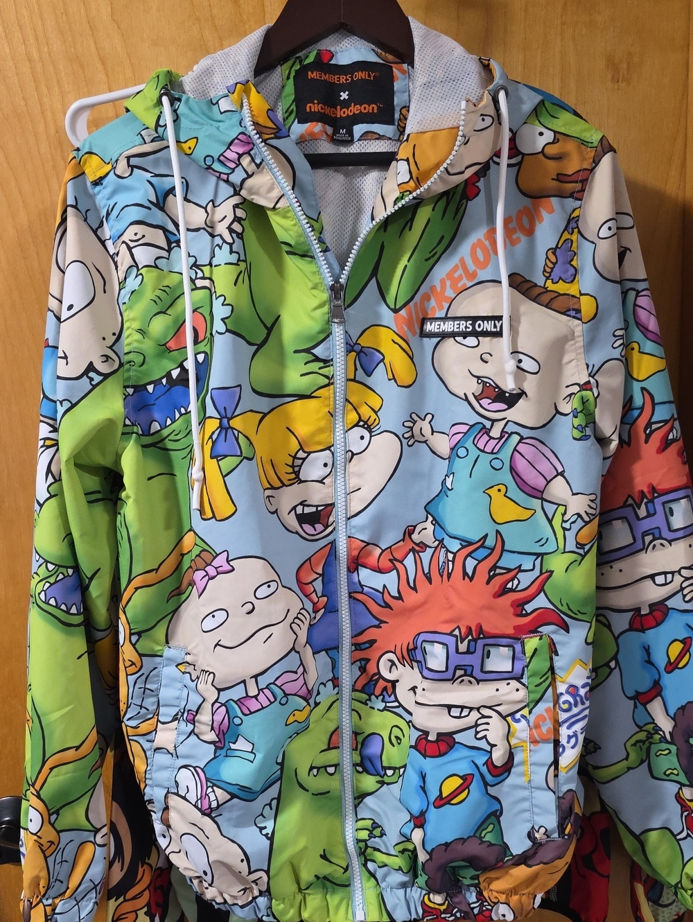 NWOT Nickelodeon Multicolor Rugrats All-Over Print Hoodie Jacket Vintage